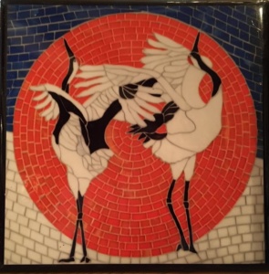 This tile is the Japanese Crane’s mating dance.