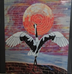 a Japanese Crane welcoming the day. 
